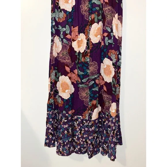 BAND OF THE FREE Livie Floral Print Maxi Dress Ruffle Wrap Smocked Back | Small - Picture 13 of 13